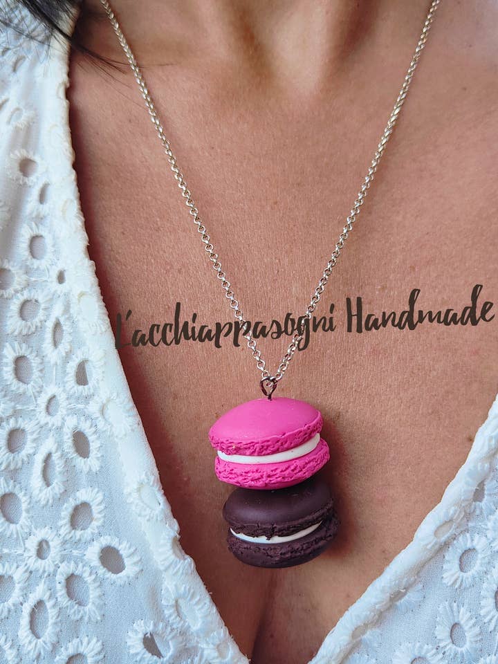 Parisian Macaron double necklace for wholesale by Acchiappasogni Handmade