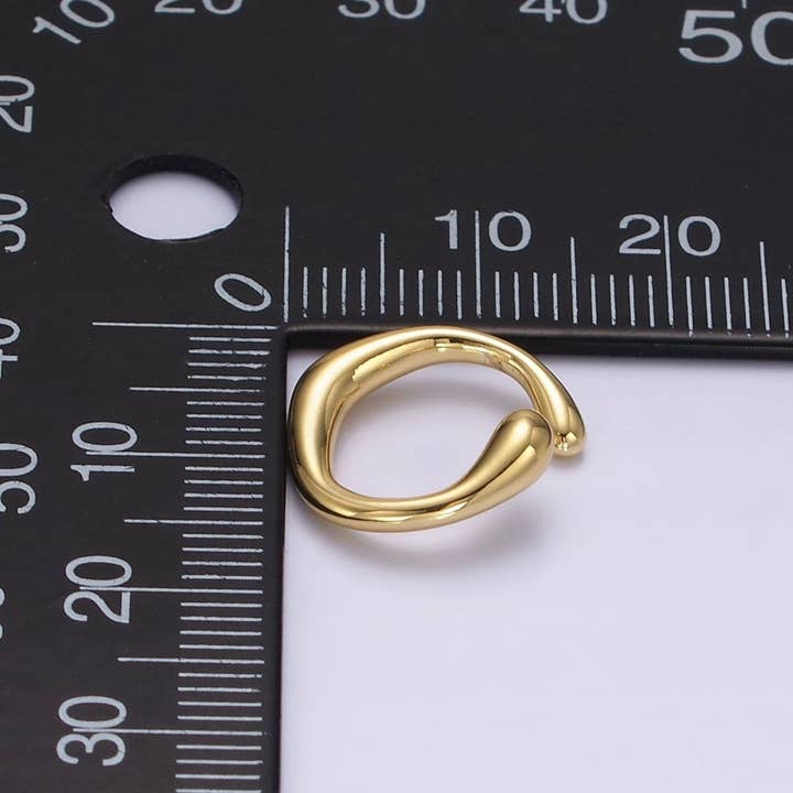 Aim Eternal - Vente Boucles d'oreilles ear cuffs/bagues d'oreilles - Boucle d’oreille ear cuff minimaliste géométrique en bande fondue, plaquée or 14 carats | AI1522