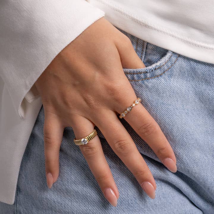 Sami Jewels - Wholesale Multi-Stone Ring - Pear Stacking Ring