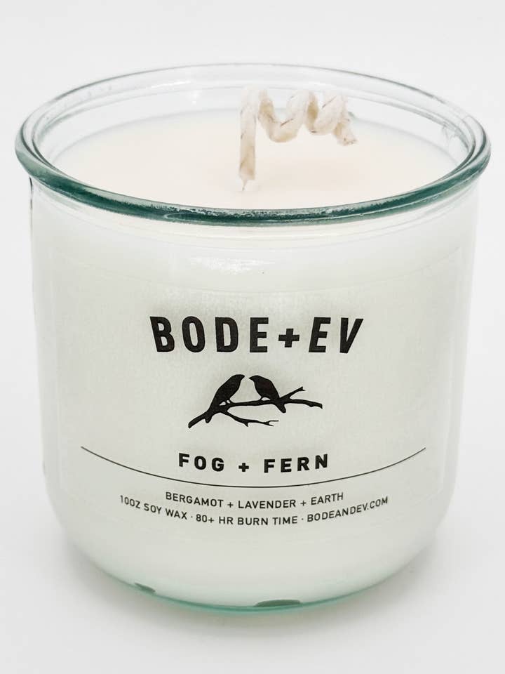 Brouillard + Fougère | Bougie de soja & Vaporisateur d'ambiance Forêt Terreuse & Pluie pour la vente par Bode+Ev