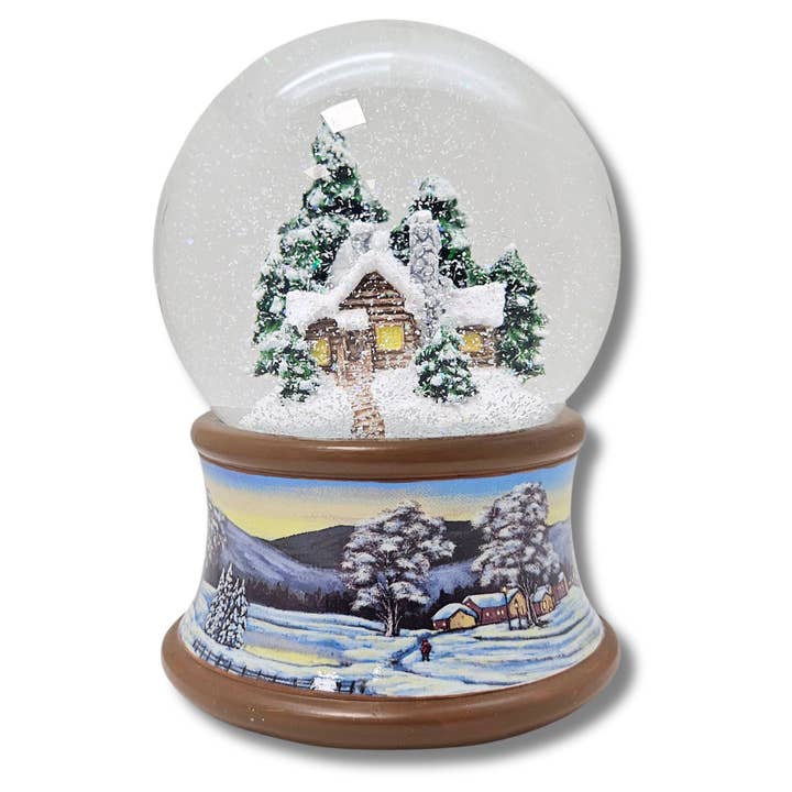 Boule à neige nostalgique Chalet d'hiver enneigé Hiver pour la vente par Schneekugelhaus