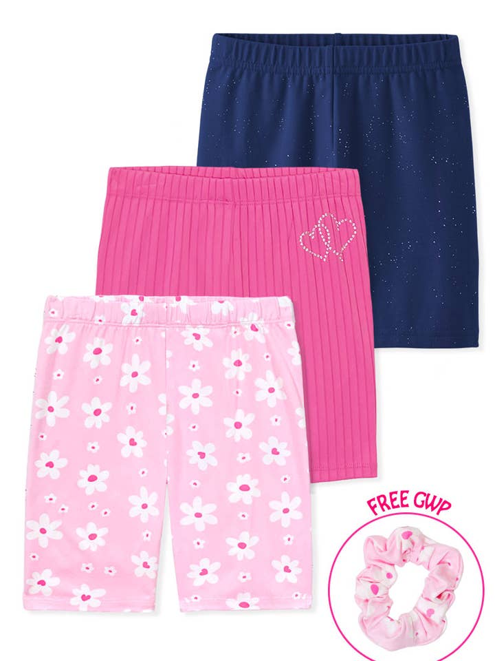 Conjunto de Pantalones Cortos de Niña GLS-Y26-89527B (Percha 3 piezas/Paquete) para venta al por mayor de Cutie Patootie Clothing