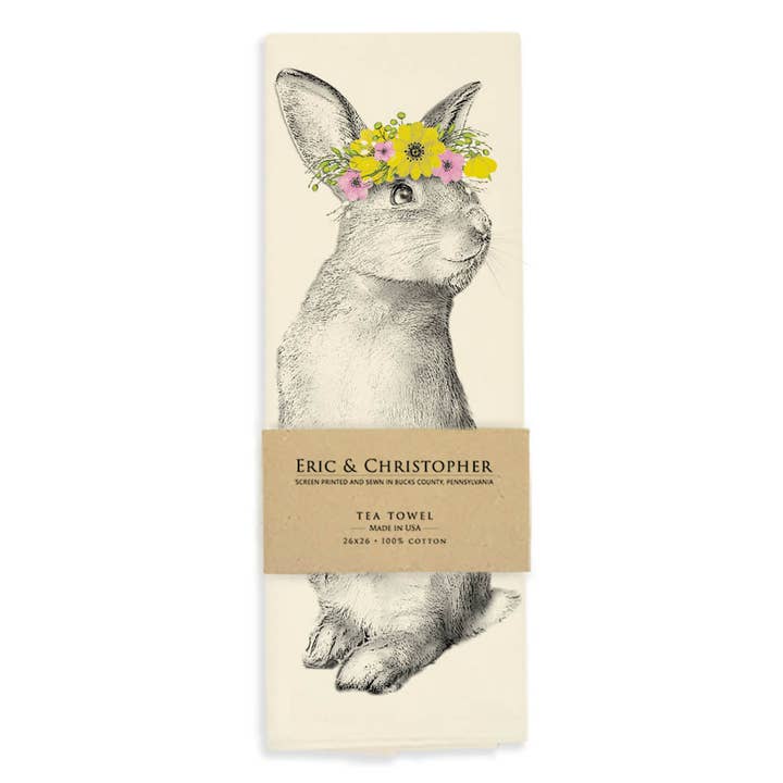 Eric & Christopher - Wholesale Tea towel - "Peaches" the Easter Bunny Tea Towel2