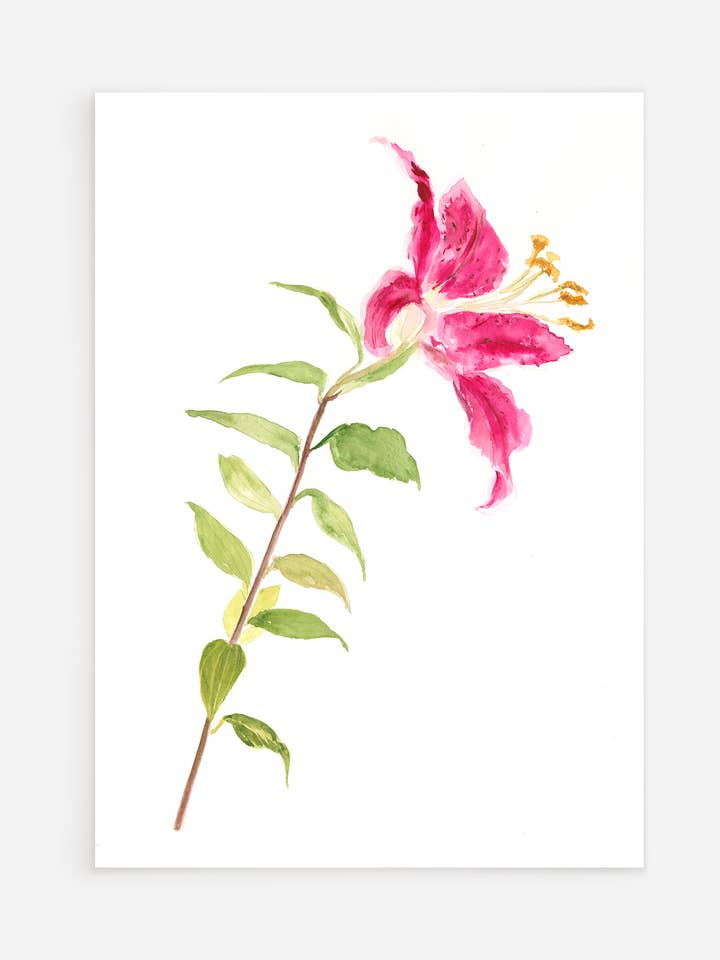 Lily Stargazer - Folded Greeting Card for wholesale by Ping He Art
