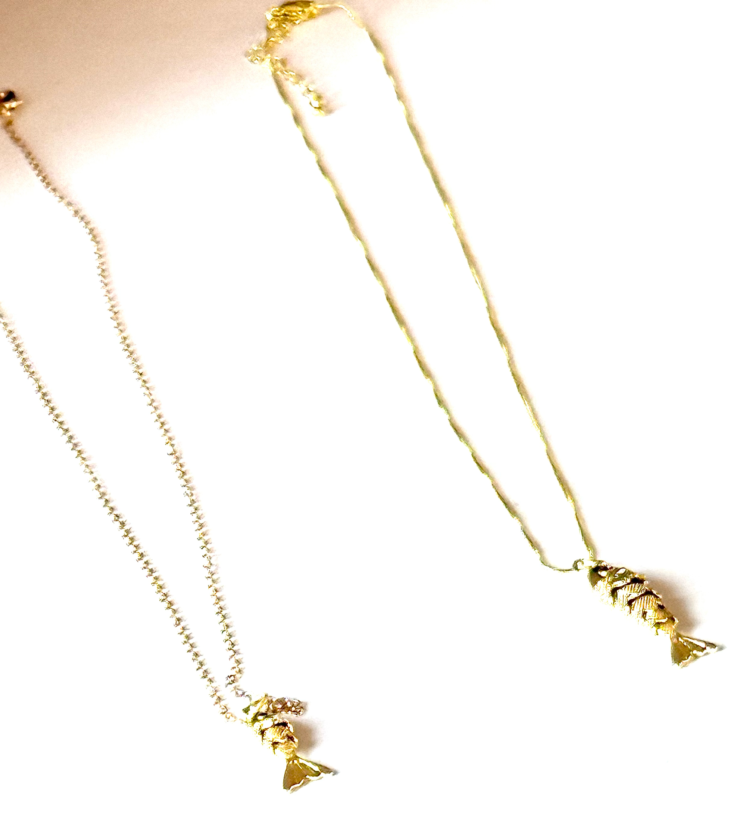 HoopLa - Wholesale Pendant/Charm Necklace - Lure- 14K Gold Steel Articulated Portuguese Fish Necklace 10