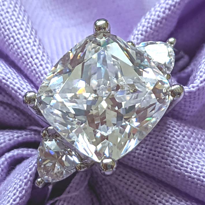 Past Present Future Engagement Ring for wholesale by Halley Reh Moissanite Jewelry