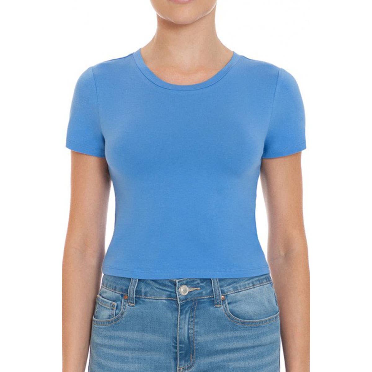 UP CLOTHING - Vente T-shirt – femme - T-SHIRT COURT À MANCHES COURTES ET COL ROND15