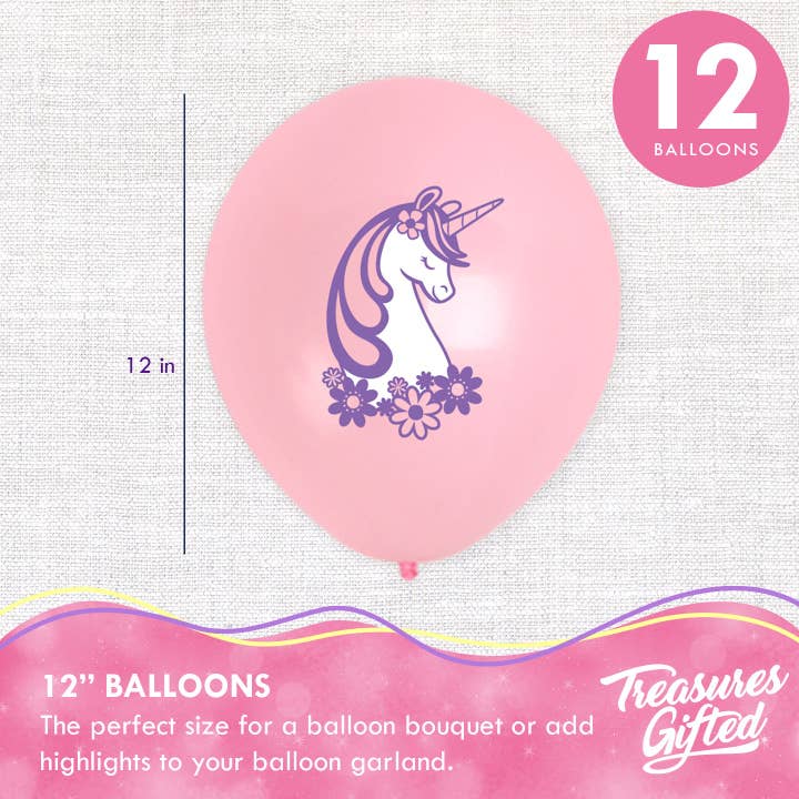 Treasures Gifted - Wholesale Balloon - Unicorn Balloons - 12pk - Rainbow Unicorn Party Supplies1