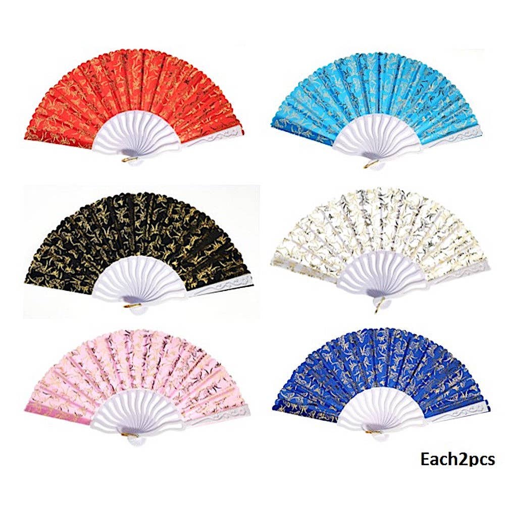 Atlas Fashion - Wholesale Handheld Folding Fan - Gold Shimmer Butterfly Folding Fan1