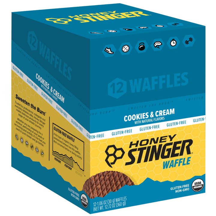 One Bay Distribution - Wholesale Snack Bar - Honey Stinger Energy Waffles, 12 Pack, Cookies & Cream (GF)