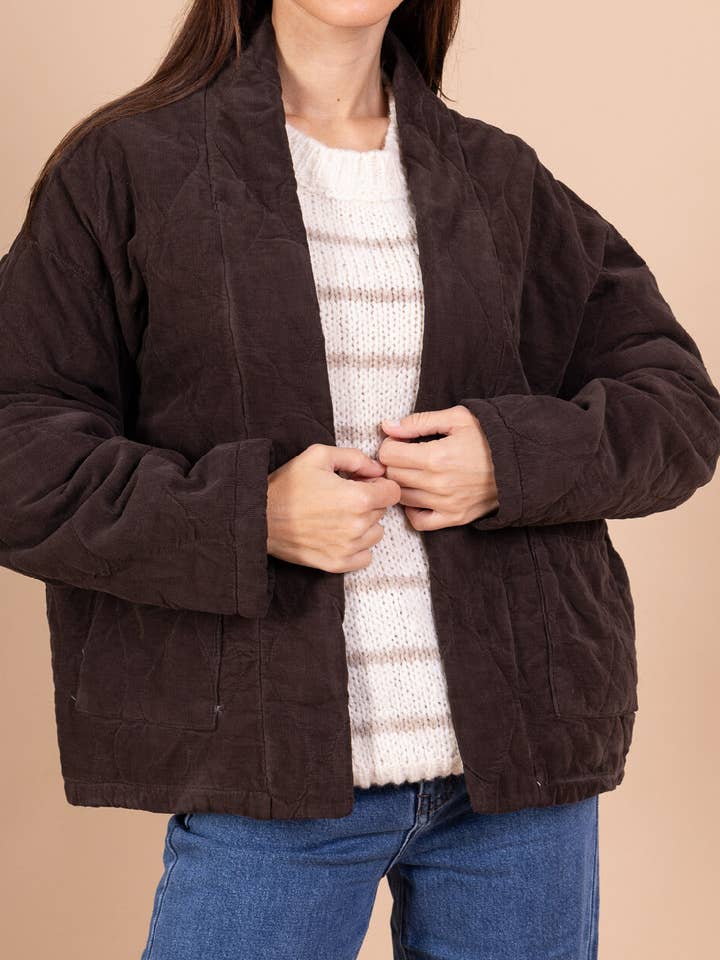 Gewatteerde jas binnenkant Vichy Art 5173 voor wholesale door Nota bene