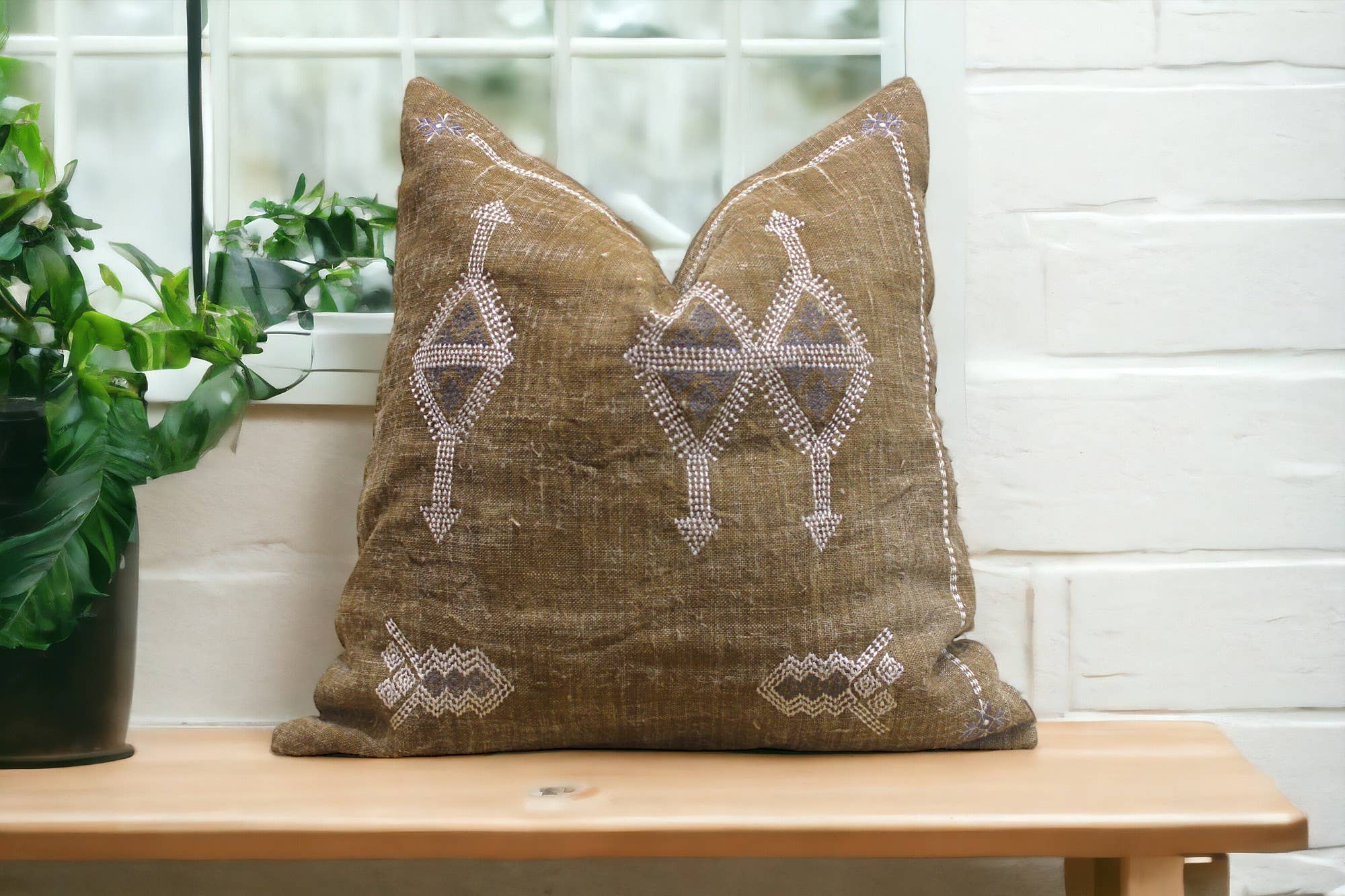 Eyda Homes - Wholesale Throw Pillow Cover - 20x20 Square Linen Embroidered Pillow Cover for Home Decor4
