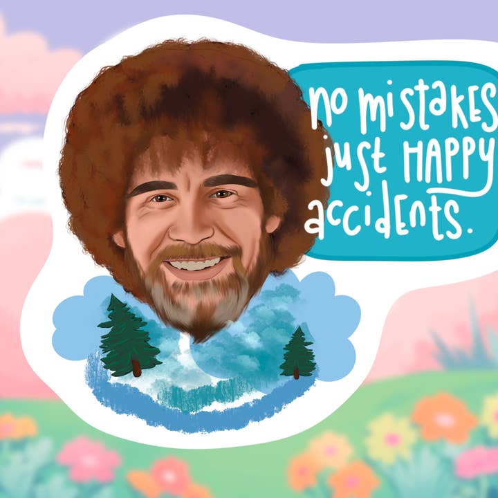 Cocollama Design - Wholesale Sticker - Bob Ross Sticker, funny bob ross1