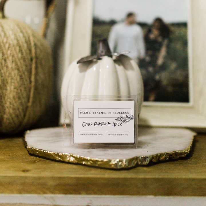 Chai Pumpkin Spice Wax smelter for engroshandel hos Palms, Psalms, & Prosecco