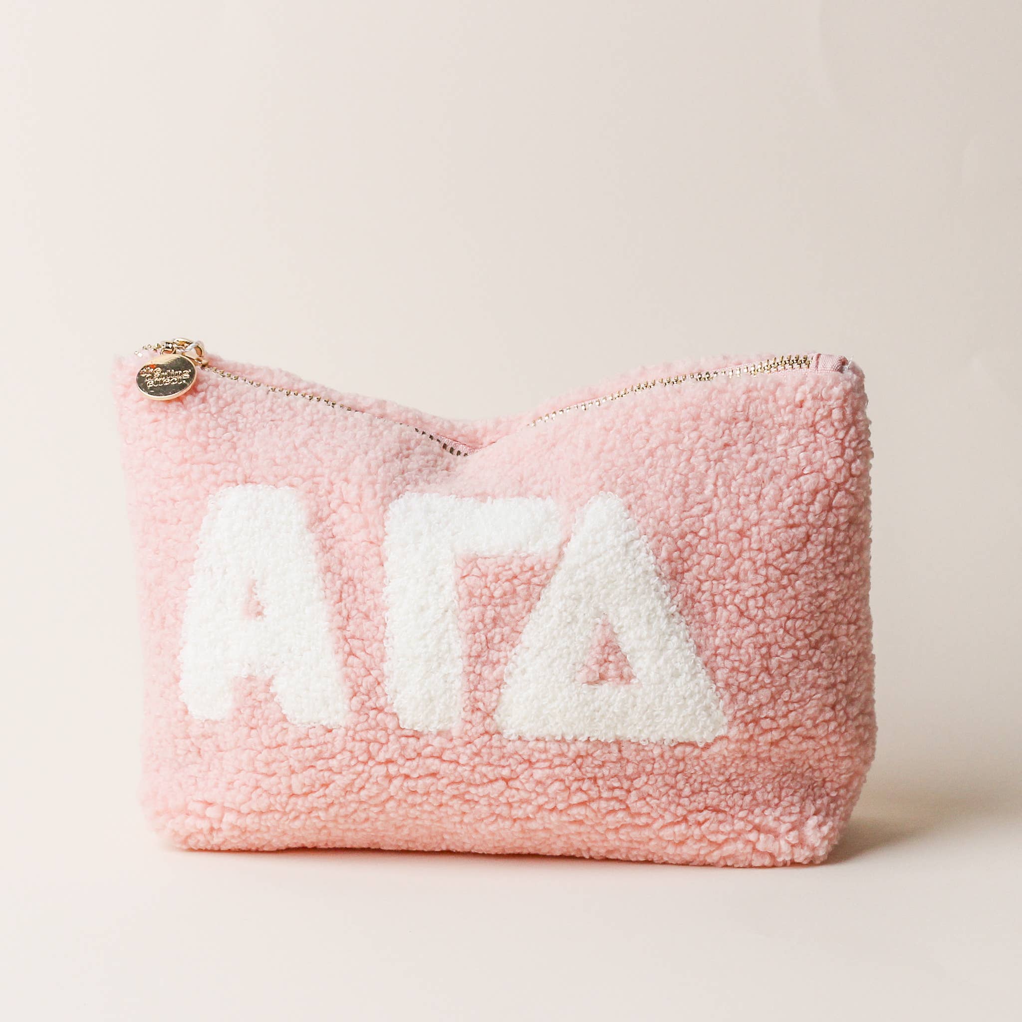 The Darling Effect - Wholesale Pouch - Women's - SORORITY SALE - Greek Letter Teddy Pouch - Blush1