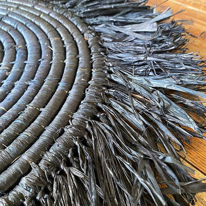 Wildflower by hu hands - Wholesale Wall Accent - 23-24" Handmade Fringed Wall Hanging Raffia Sweet Grass5