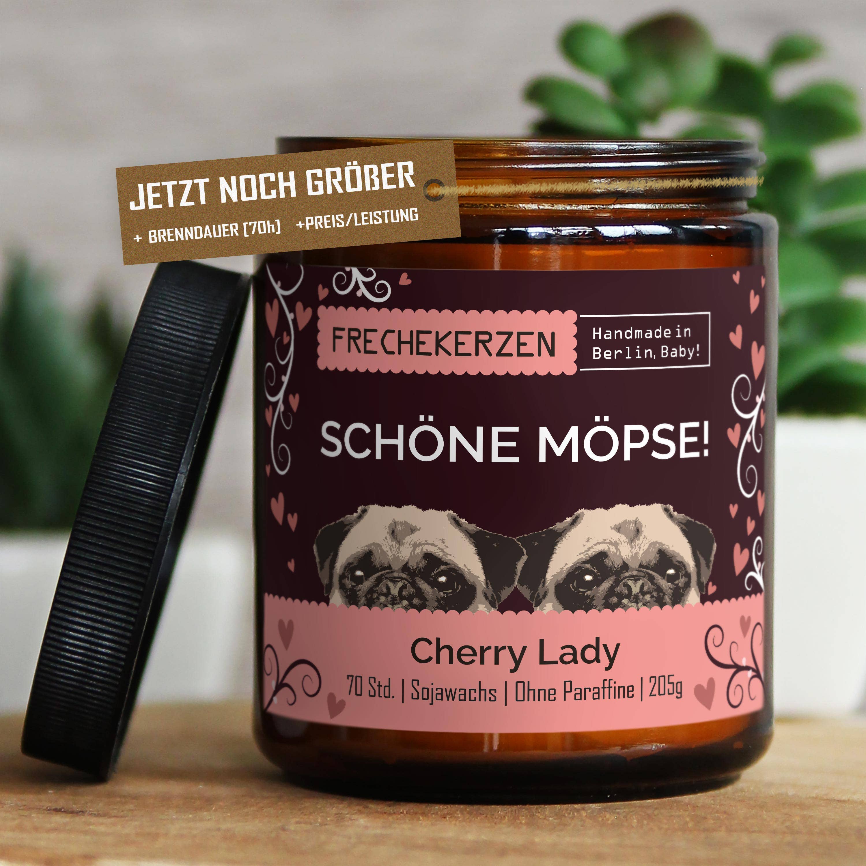 mysoy‎® Duftkerzen-Manufaktur – Großhandel Kerze im Glas / gefüllte Kerze – Duftkerze mit Spruch | schöne möpse!| Geschenk Soja6