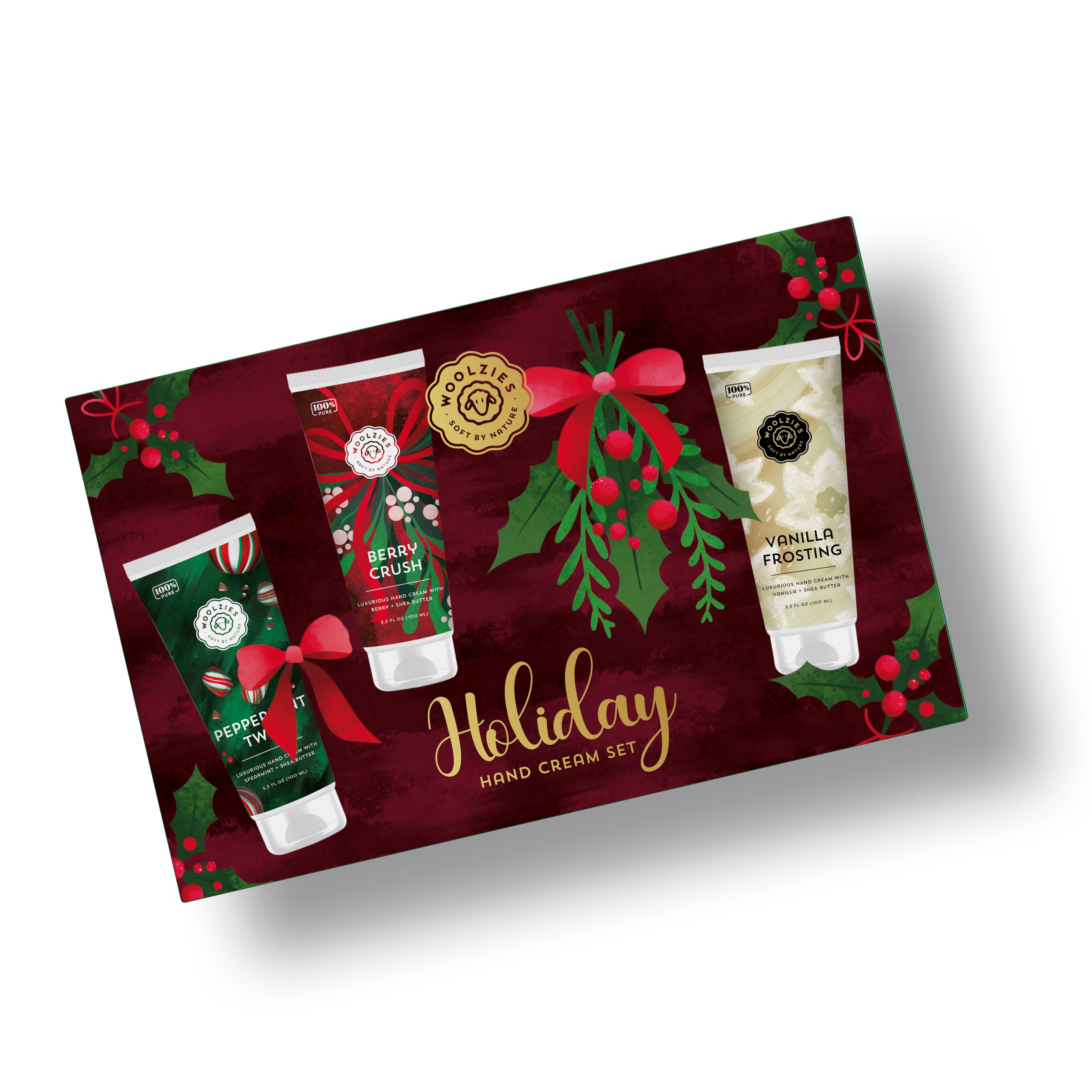 Woolzies - Wholesale Hand Cream/Lotion - Holiday Hand Cream Trio | Shea Butter Gift Set Burgundy 2