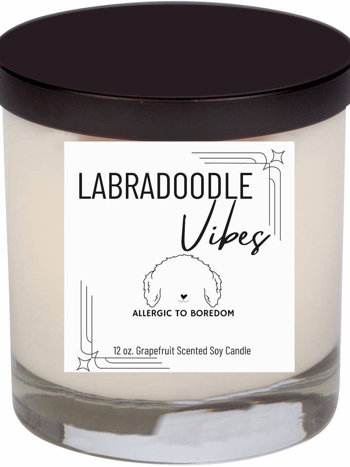 Labradoodle Pup Vibes, 12 oz. Candle for wholesale by Candle Consultants