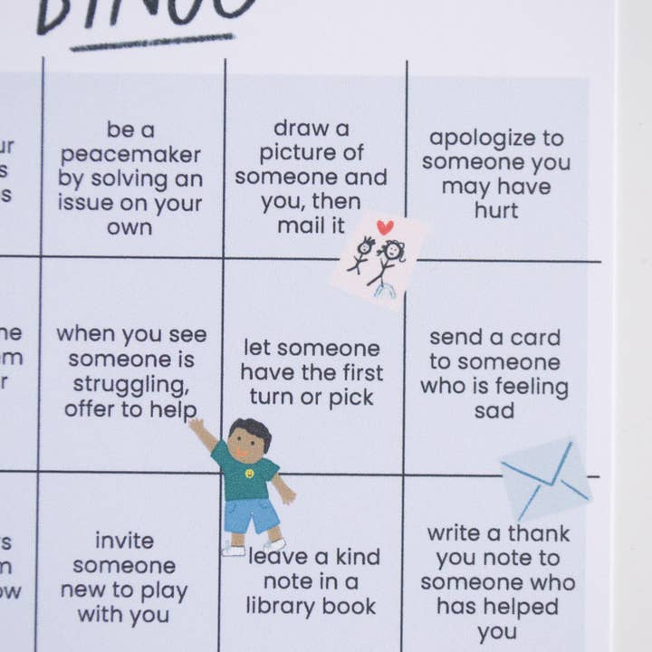 give with joy - Vente Cartes d'apprentissage – enfant et bébé - Carte de Bingo de Gentillesse2