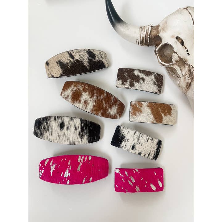 Boho Ranch Shop - Wholesale Barrette - Women's - Western Hair On Cowhide Hair Clip Barrette2