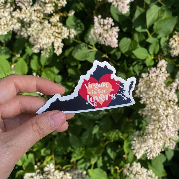 Bottlebrush Graphics - Wholesale Sticker - Virginia is for Lovers State Silhouette Sticker