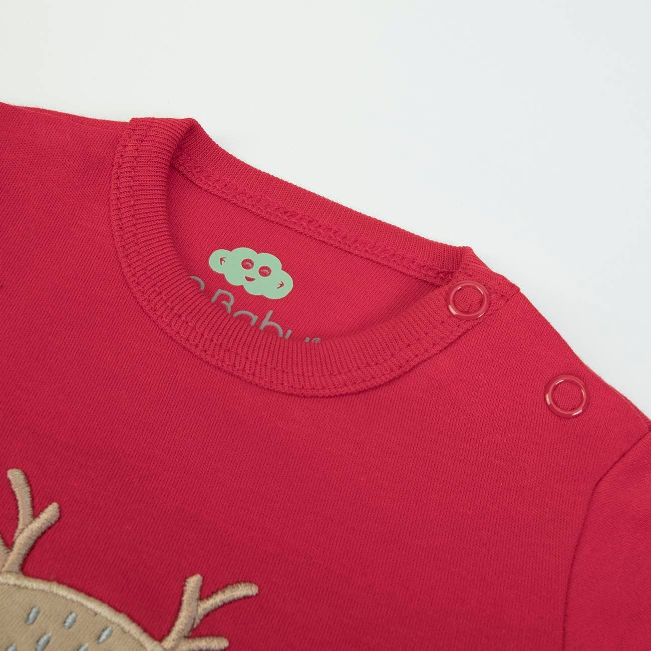 Vermelho Body de algodão manga longa com estampa de Natal - AW 24/25 para venda a revendedores na Faire1