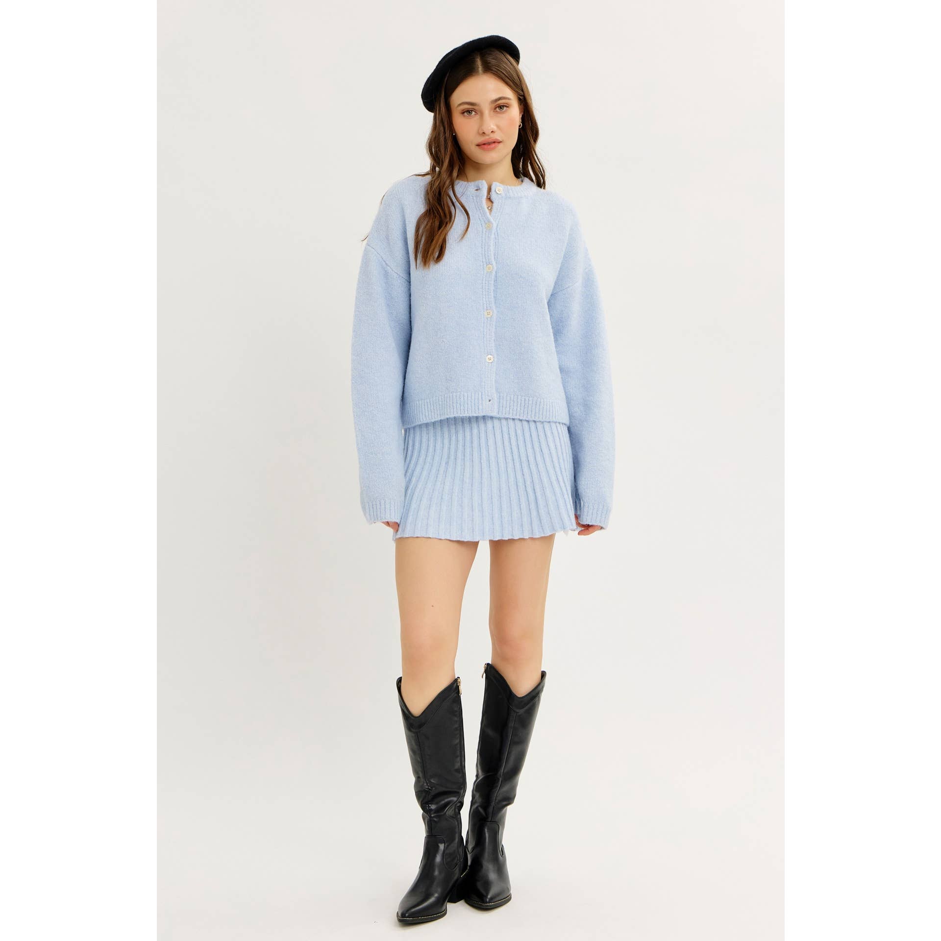 idem ditto - Wholesale Skirt - Women's - FLIRTY ESSENTIAL PLEATED SWEATER MINI SKIRT22