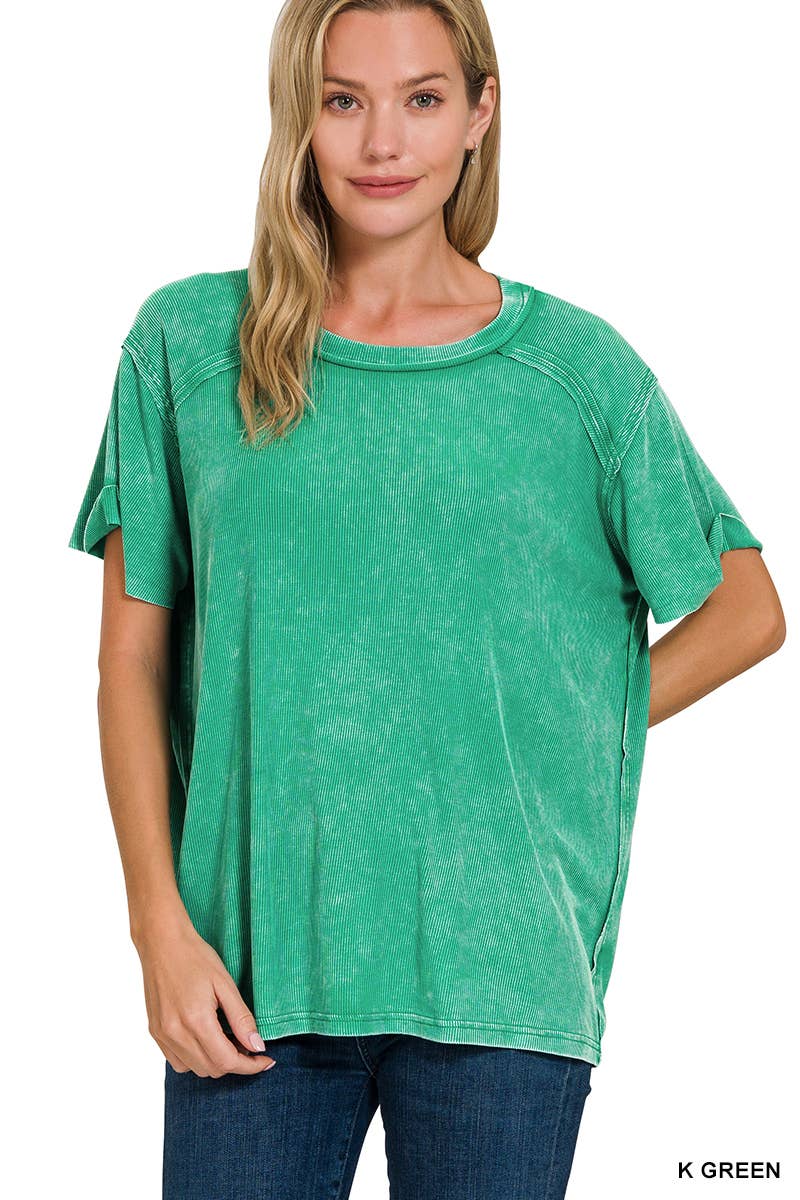 42POPS – Großhandel Strickoberteil – Damen – Geripptes Kurzarm-Oberteil mit Bootsausschnitt.31