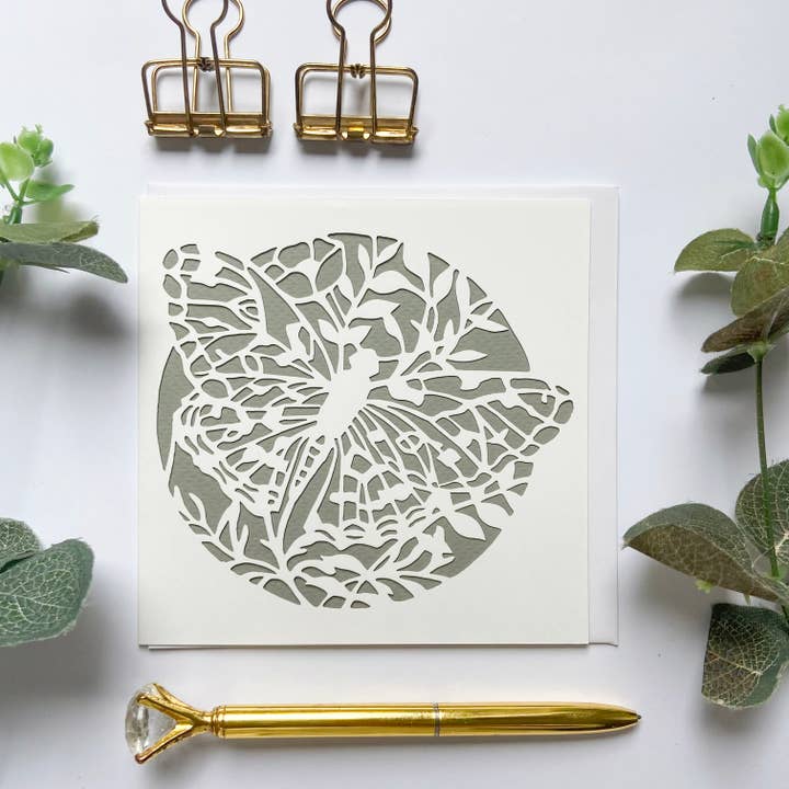 Butterfly birthday card, Butterfly flower card for wholesale by Chow's Stories