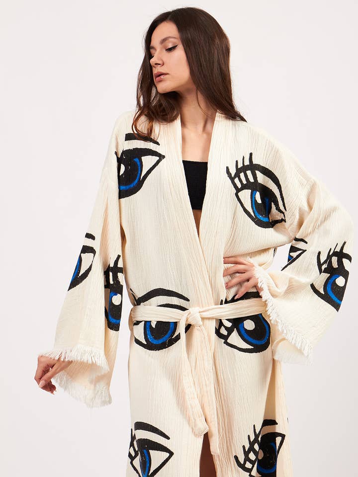Yaz Concepts – wholesale Kimono – Women's – Eye Print Bathrobe | Festival Kimono | Evil Eye Clothing10