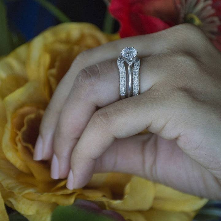 TwoBirch - Wholesale Verlovingsring - Sterling zilver 0,48 ct Moissanite verlovingsringversterker5