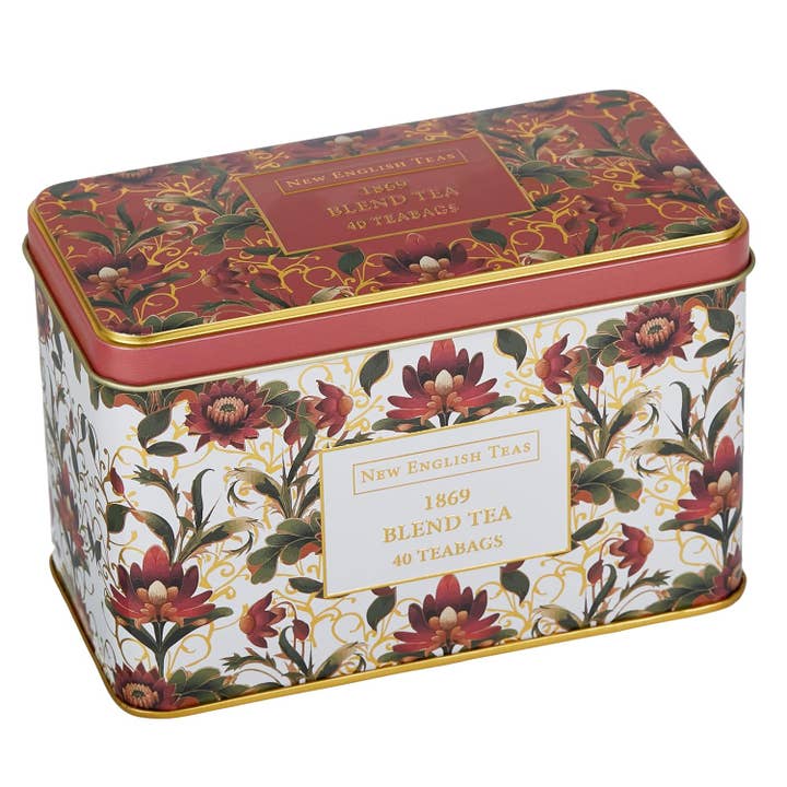 Lotus Flower Tea Tin with 40 Traditional 1869 Blend Teabags for wholesale by mOrganics Beauty