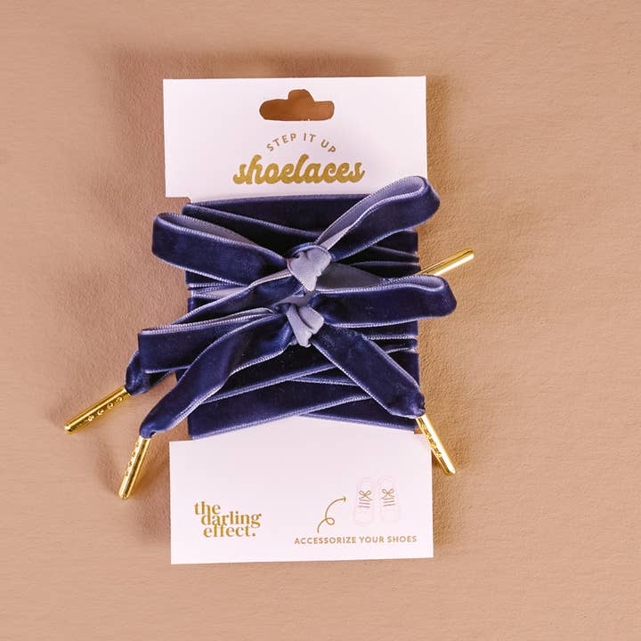 The Darling Effect - Wholesale Shoelaces - Women's - Step It Up Shoelaces-Velvet Blue1