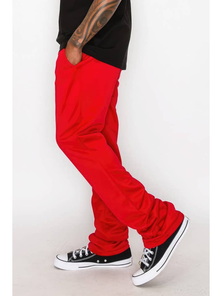 CC Wholesale Clothing - Wholesale Pants – Men's - Solid Flare Stacked Track Pants1