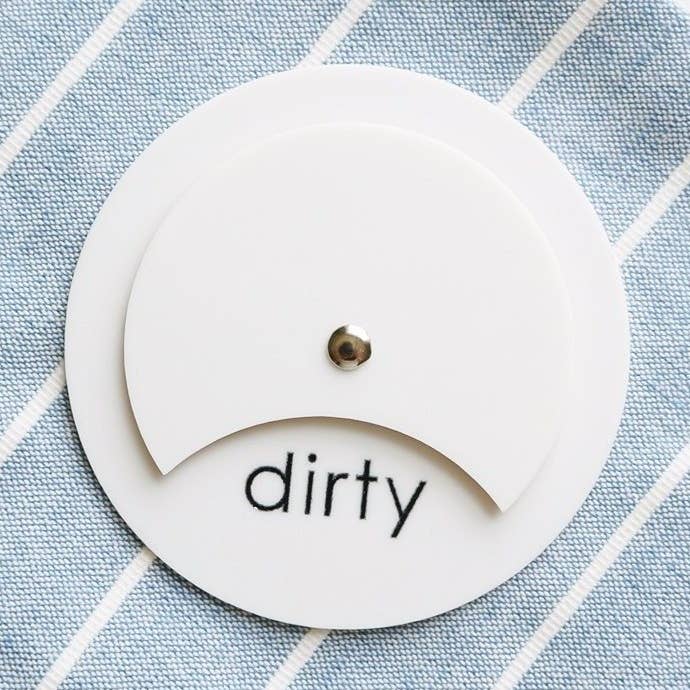 White Acrylic Circle Clean Dirty Dishwasher Magnet for wholesale by Modern Magnet