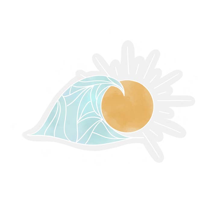 Transparent Ocean Waterproof Nature Sticker for Laptops for wholesale by Home Folk Studio