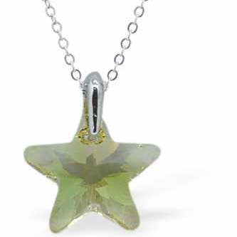 Crystal Cute Star Necklace in Luminous Green for wholesale on Faire0