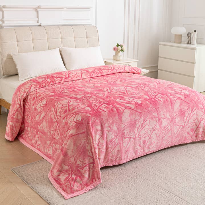 Couverture Super Douce Camouflage Rose Taille King pour la vente par Sunshine Home Textile