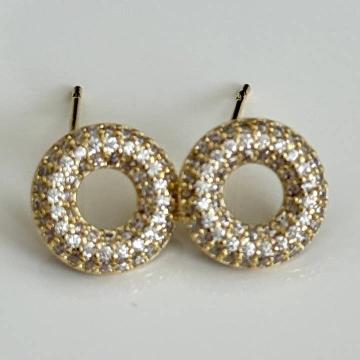 Circle of Sparkle Studs for wholesale by Vinnis Jewelry