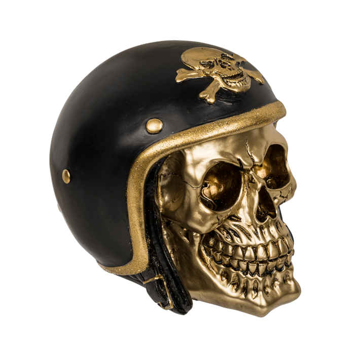 Out of the blue KG – wholesale Money/piggy bank – Savings bank with lock, Skull with bike helmet,2