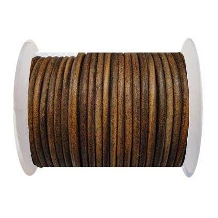 Rund lädersladd 4mm Vintage Cognec för wholesale av Sun Enterprises B.V.