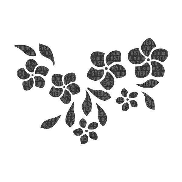 Frangipani Garland Stencil for wholesale by The Stencil Studio