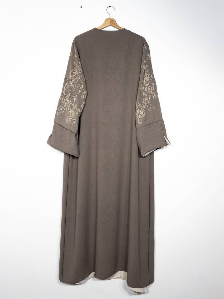 IDEAL OUTFIT - Wholesale Top & Skirt Set - Women's - 2-piece set floral embroidery kimono abaya ref:en2511jazz29