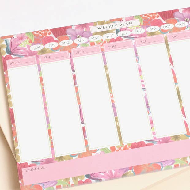 Lisa Angel - Wholesale Planner - Bright Floral Desktop Weekly Planner2