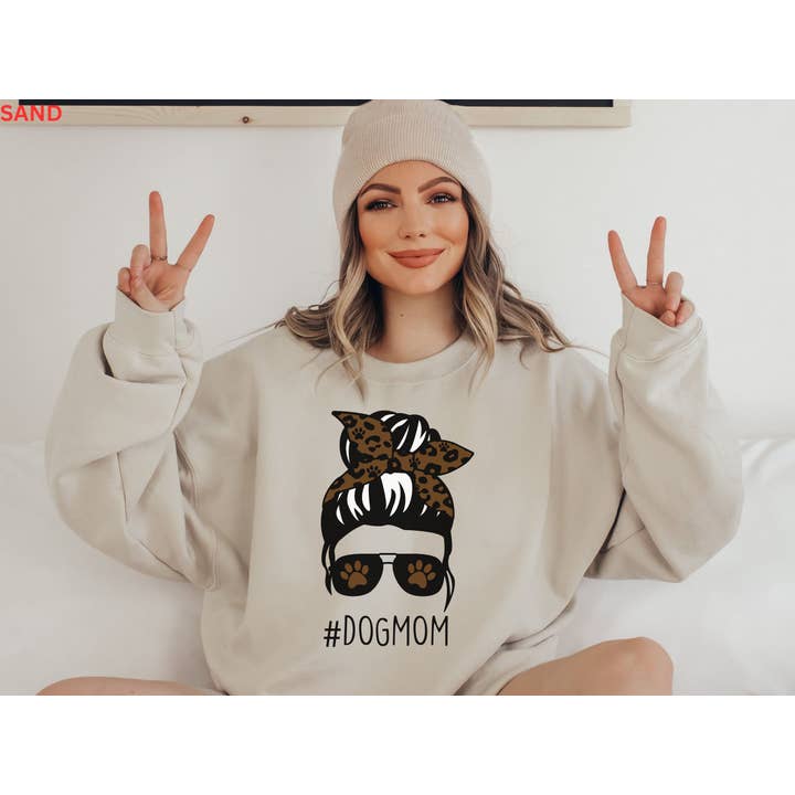 Dog Mom Sweatshirt, Retro Dog Mom Crewneck Sweatshirt for wholesale by Dog Mom Apparel