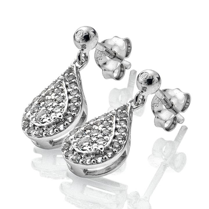 Glimmer White Topaz Earrings for wholesale by Hot Diamonds