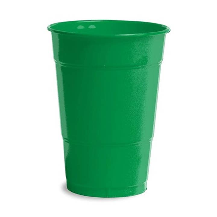 Vasos de plástico sólido de 16 oz, color verde esmeralda, caja de 240 para venta al por mayor de KT Supply