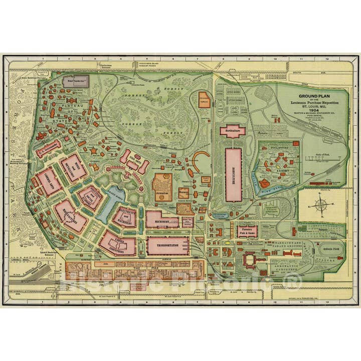Historic Pocket Map Of Louisiana Purchase Expo 1904 for wholesale by Historic Pictoric
