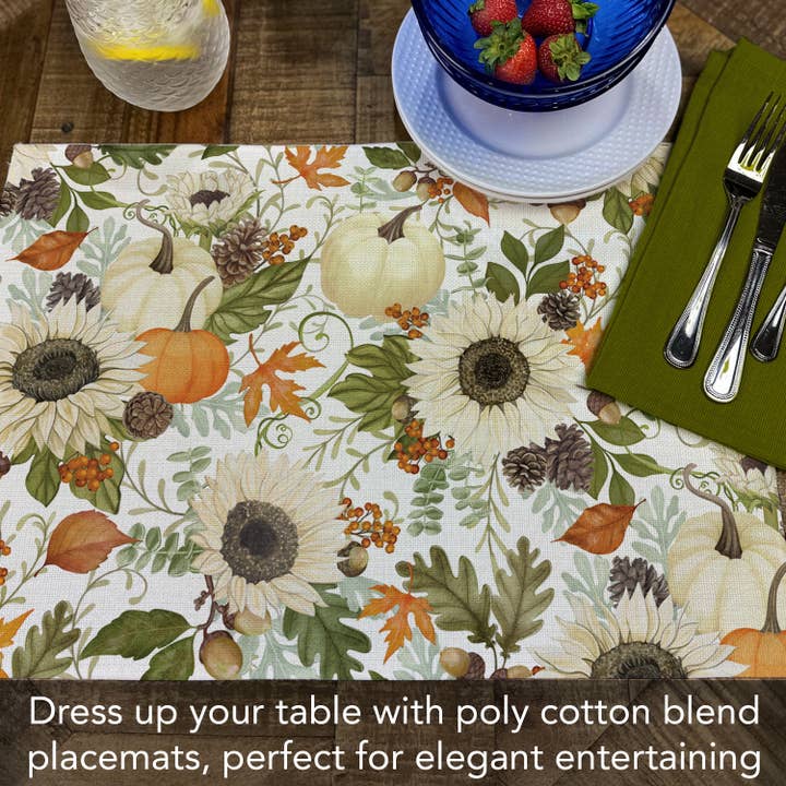 CounterArt/Highland Home/Thirstystone/CoasterStone - Wholesale Placemat - "Farmhouse Fall" Poly-Cotton Blend Placemat2